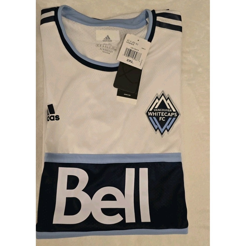 NEW adidas Vancouver Whitecaps FC 21/22 Home‎ Jersey Men's 3XL GI6413 WHITE BLUE